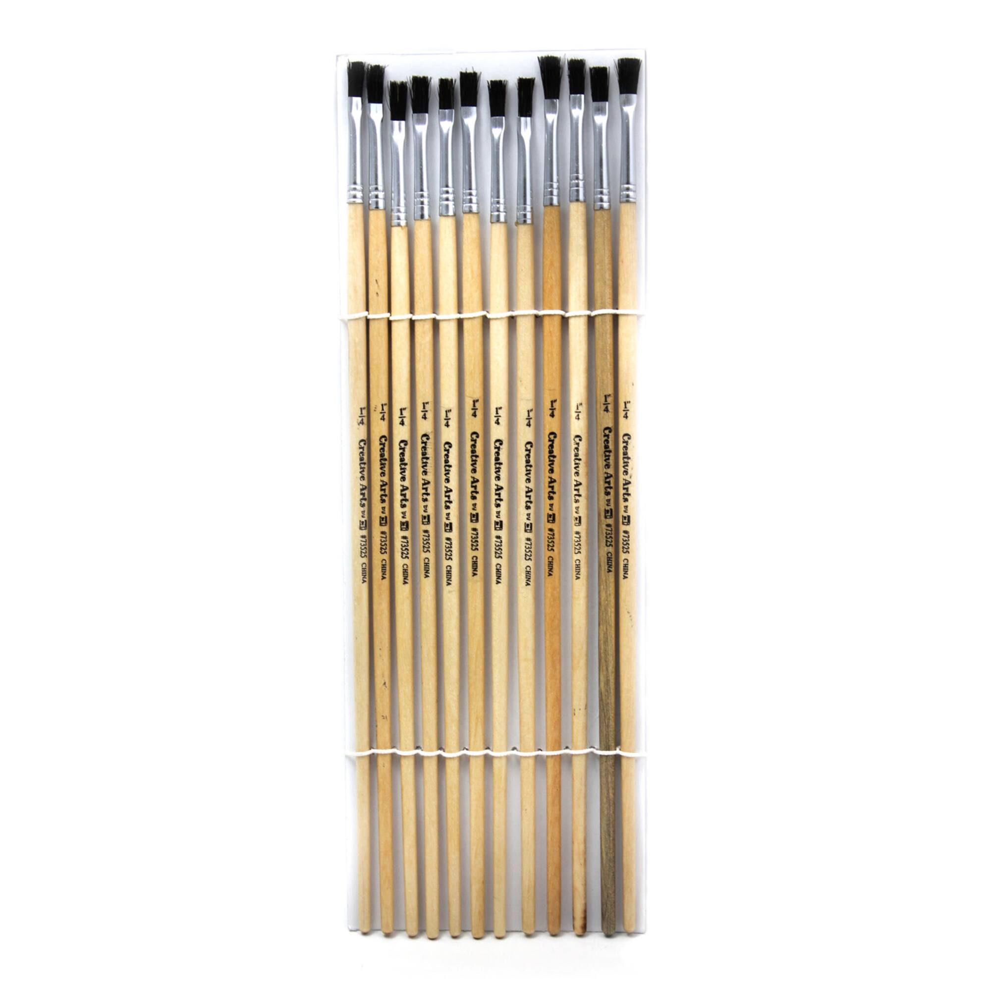 Charles Leonard 1/4" Flat Tip Brush Set, 6 Packs of 12